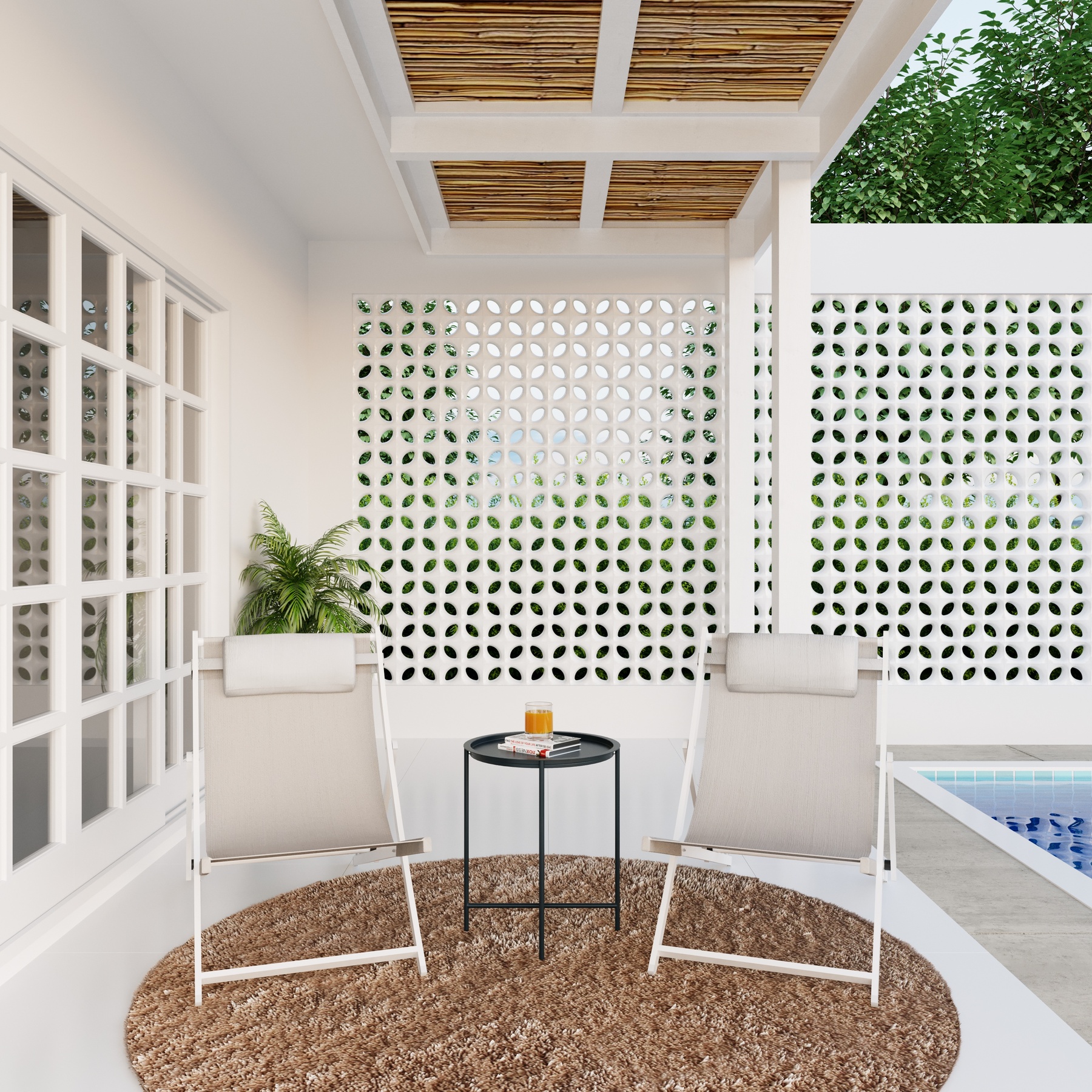 Mesa de Apoio para Jardim Redonda em Aço Mobis Naterial