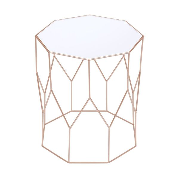 Mesa De Apoio Ainah Com Tampo Espelhado E Estrutura Em Metal