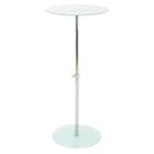 Mesa De Apoio Anm0110m Anima Office Tampo Redondo Vidro Branc