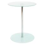 Mesa De Apoio Anm0110m Anima Office Tampo Redondo Vidro Branc