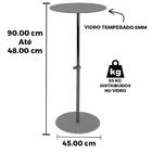 Mesa De Apoio Anm0110m Anima Office Tampo Redondo Vidro Branc