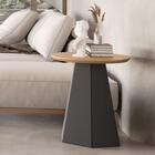 Mesa De Apoio Base Hexagonal West D01 Freijó/preto Fosco - Mp