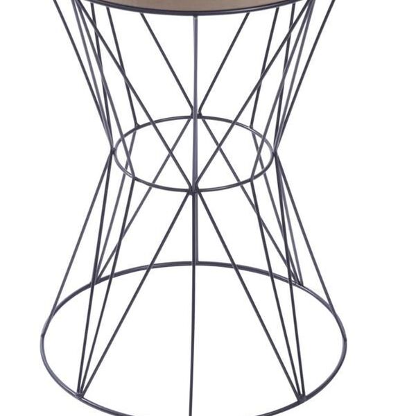 Mesa De Apoio Bella Moça Com Tampo De Madeira E Estrutura Em