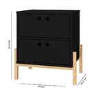Mesa De Apoio Com 2 Gavetas E Pés Em Madeira Brv - Preto/pinus