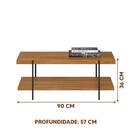 Mesa De Apoio Com 2 Prateleiras Industrial Nature Fosco Lisbo