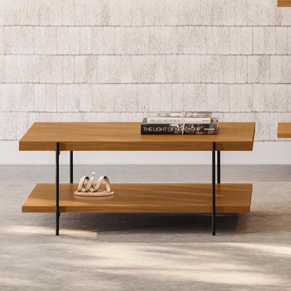 Mesa De Apoio Com 2 Prateleiras Industrial Nature Fosco Lisbo