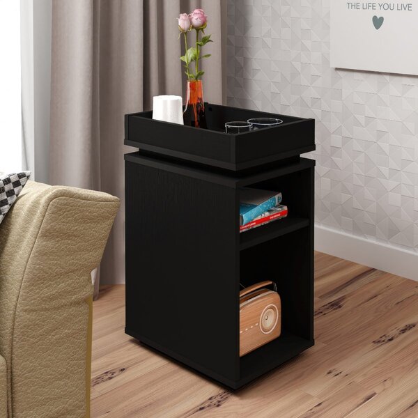 Mesa De Apoio Com Prateleira - Olívia - Preto