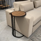 Mesa De Apoio Cor Freijo Lateral Estilo Industrial Já Montada