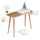 Mesa De Apoio Decorativa Para Sala De Estar Liz Freijó/off Wh