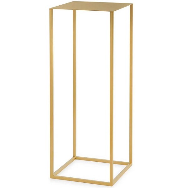 Mesa De Apoio Dourada Em Metal Mart 12925