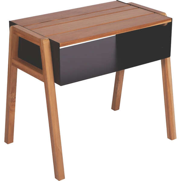 Mesa De Apoio Em Madeira Multiuso Verona Teca C/ Acabamento V