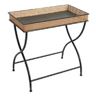 Mesa De Apoio Em Metal Preto E Bege 60cm Fm0249 Btc