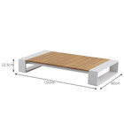 Mesa de Apoio para Jardim Baixa em Alumínio 22,5x80x151,5cm Branco Rafi Naterial