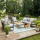 Mesa de Apoio para Jardim Baixa em Alumínio 35,2x115x70cm Cinza Persea Naterial