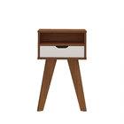 Mesa De Apoio Lateral 01 Gaveta E 01 Nicho Vip Cedro/off Whit