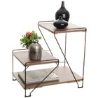 Mesa De Apoio Lateral 3 Níveis Aço Corten/castanho Tannat