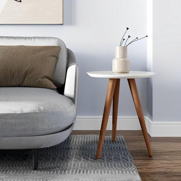 Mesa De Apoio Lateral 45cm X 45cm X 50cm Esmeralda Off White