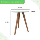 Mesa De Apoio Lateral 45cm X 45cm X 50cm Esmeralda Off White