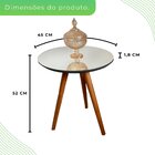 Mesa De Apoio Lateral 45cm X 45cm X 52cm Esmeralda Preto / Mel