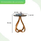 Mesa De Apoio Lateral 45cm X 45cm X 70cm Rubi Preto / Mel