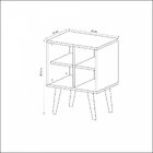 Mesa De Apoio Lateral 4 Nichos E1720  Natural/off White