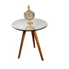 Mesa De Apoio Lateral 50cm X 50cm X 52cm Esmeralda Preto / Mel