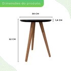 Mesa De Apoio Lateral 50cm X 50cm X 52cm Esmeralda Preto / Mel