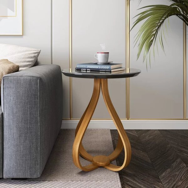 Mesa De Apoio Lateral 50cm X 50cm X 60cm Rubi Preto / Mel