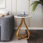 Mesa De Apoio Lateral 60cm X 60cm X 70cm Rubi Branco / Mel