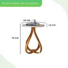 Mesa De Apoio Lateral 60cm X 60cm X 70cm Rubi Off White / Mel