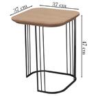 Mesa De Apoio Lateral Baixa Madeira Amendoa Base Metal Nacc