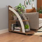 Mesa De Apoio Lateral Com Prateleiras Andes Cedro/off White