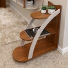 Mesa De Apoio Lateral Com Prateleiras Andes Cedro/off White