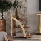 Mesa De Apoio Lateral Com Prateleiras Andes Naturale/terracota