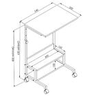 Mesa De Apoio Lateral Com Rodízios Artetube A05 Montana/preto