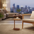 Mesa de Apoio Lateral de Jardim Oval Madeira Lima 24x36x58,7 Butzke