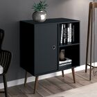 Mesa De Apoio Lateral Duna Pés Palito - Edn Móveis - Preto