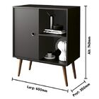 Mesa De Apoio Lateral Duna Pés Palito - Edn Móveis - Preto