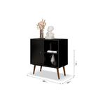 Mesa De Apoio Lateral Duna Pés Palito - Edn Móveis - Preto