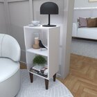 Mesa De Apoio Lateral/estante Com Prateleira Branco