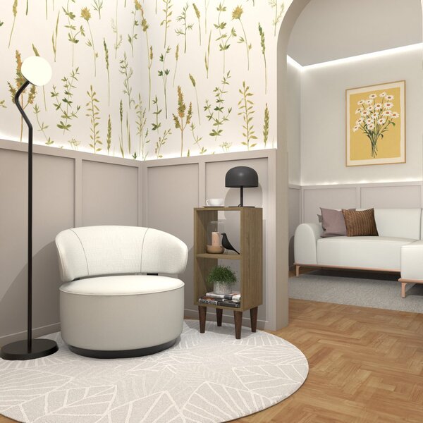 Mesa De Apoio Lateral/estante Com Prateleira Carvalho Mel