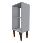 Mesa De Apoio Lateral/estante Com Prateleira Cinza Cristal