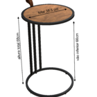 Mesa De Apoio Lateral Estilo Industrial Para Sala Tampo Detal