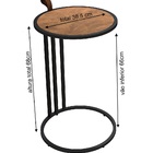 Mesa De Apoio Lateral Estilo Industrial Para Sala Tampo Detal