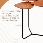 Mesa De Apoio Lateral Industrial Com 3 Tampos 100% Mdf Napoli