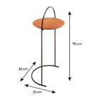 Mesa De Apoio Lateral Industrial Com Tampo 100% Mdf 33cm Oslo