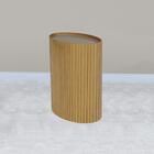 Mesa De Apoio Lateral Oval Tampo Vidro Glow Madeira Nacc