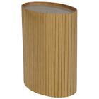 Mesa De Apoio Lateral Oval Tampo Vidro Glow Madeira Nacc