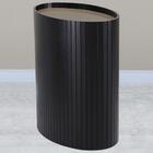 Mesa De Apoio Lateral Oval Tampo Vidro Glow Madeira Nacc