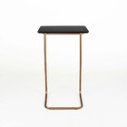 Mesa De Apoio Lateral Para Sofá Com Base De Metal Dourada - P